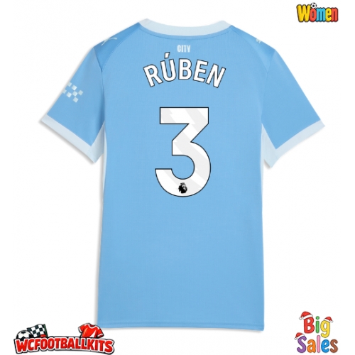 Manchester City Ruben Dias #3 Replica Home Stadium Shirt for Women 2026-27 Short Sleeve